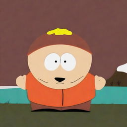 A scene from South Park featuring Cartman expressing his love for Kenny