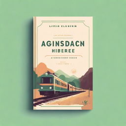 Create a book cover illustration featuring a one-way train ticket to home