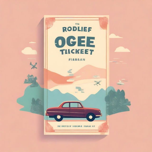 Create a book cover illustration featuring a one-way ticket