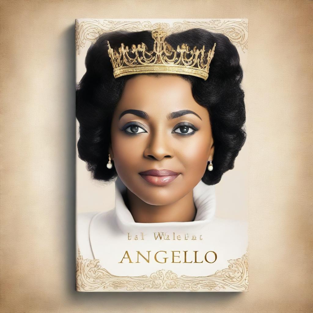 Create a book cover for 'King Angelo' inspired by the cover of 'Queen Charlotte' by Julia Quinn and Shonda Rhimes