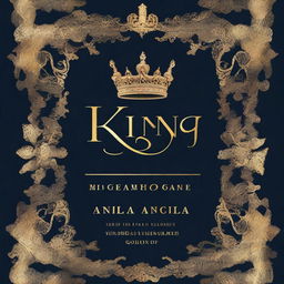 Create a book cover for 'King Angelo' inspired by the cover of 'Queen Charlotte' by Julia Quinn and Shonda Rhimes