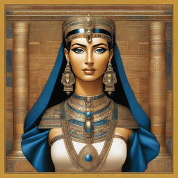 A detailed and elegant depiction of Cleopatra, the renowned queen of Egypt, showcasing her beauty and regality