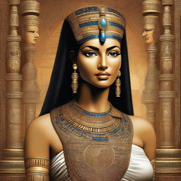 A detailed and elegant depiction of Cleopatra, the renowned queen of Egypt, showcasing her beauty and regality