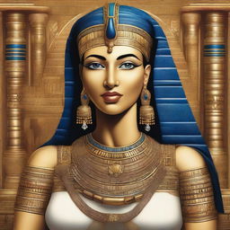 A detailed and elegant depiction of Cleopatra, the renowned queen of Egypt, showcasing her beauty and regality