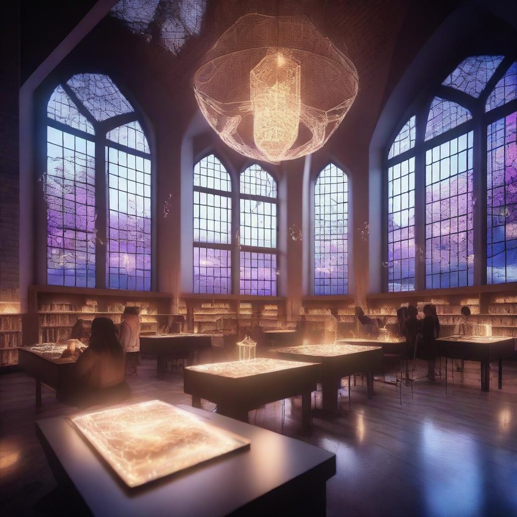 A modern magic school with a mystical atmosphere