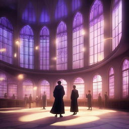 A modern magic school with a mystical atmosphere