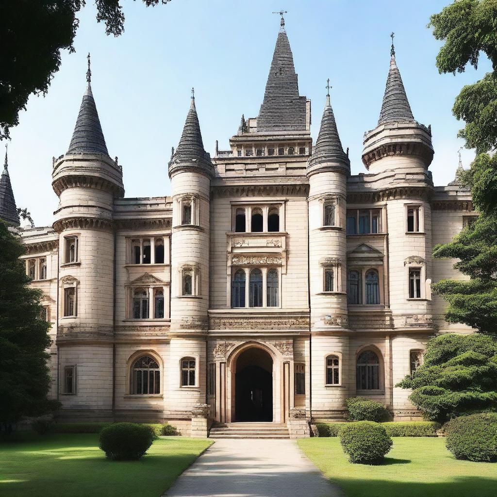 A grand school designed to resemble a majestic castle