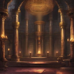 A grand throne room set in the Dungeons & Dragons universe