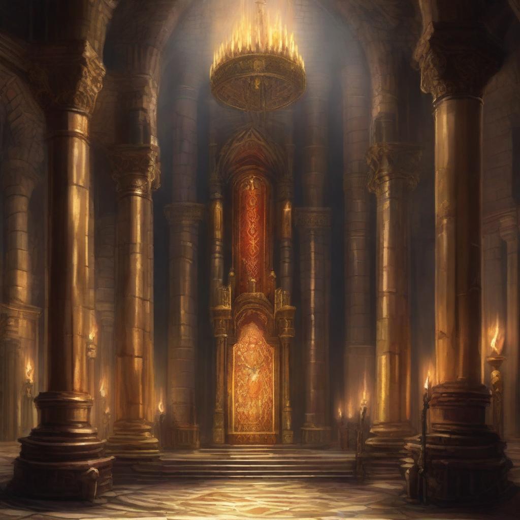 A grand throne room set in the Dungeons & Dragons universe