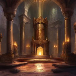 A grand throne room set in the Dungeons & Dragons universe