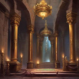 A grand throne room set in the Dungeons & Dragons universe