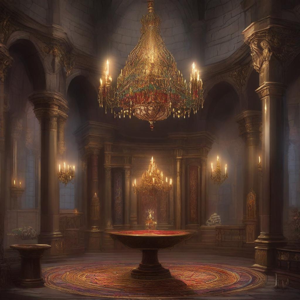 A majestic throne room in the Dungeons & Dragons universe, designed for nobles