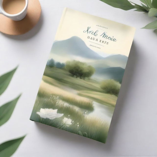 A beautiful and serene devotional book cover featuring a peaceful landscape with soft sunlight, gentle rolling hills, and a calming river