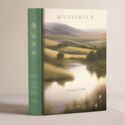 A beautiful and serene devotional book cover featuring a peaceful landscape with soft sunlight, gentle rolling hills, and a calming river