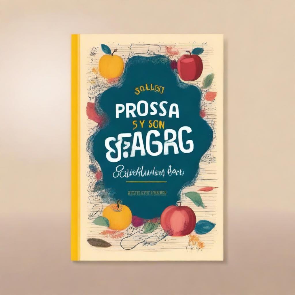 Create a book cover for a book titled 'Prosa e Poesia Gestão Escolar'