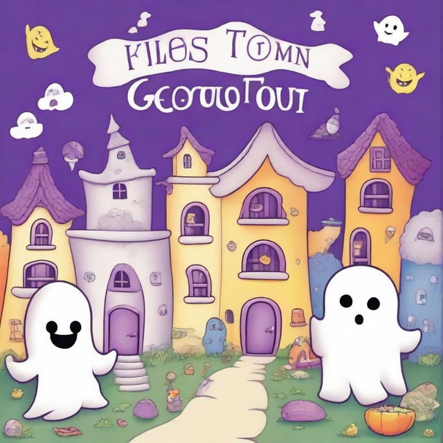 Create a book cover for a coloring book titled 'Ghost Town'