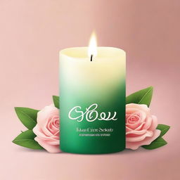 Create a book cover page for a candle shop named 'Glow Glow Candles'