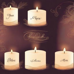 Create a book cover page for a candle shop named 'Glow Glow Candles'