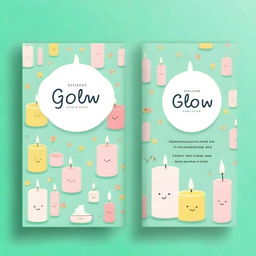 Create a book cover page for a candle shop named 'Glow Glow Candles'