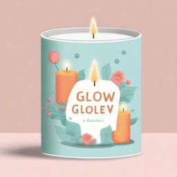 Create a book cover page design for a handmade candle shop named 'Glow Glow Candles'