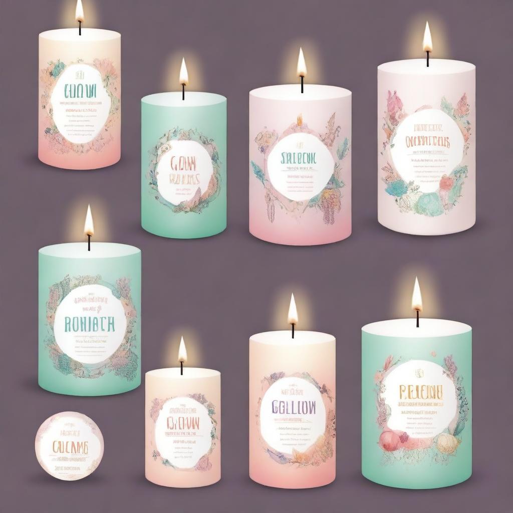 Create a book cover page design for a handmade candle shop named 'Glow Glow Candles'