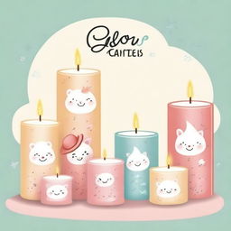 Create a Facebook page picture design for a handmade candle shop named 'Glow Glow Candles'