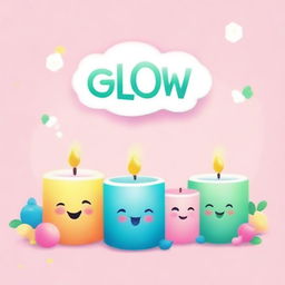 Create a Facebook page picture design for a handmade candle shop named 'Glow Glow Candles'