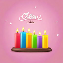 Create a Facebook cover page picture for a candle shop named 'Glow Glow Candles'