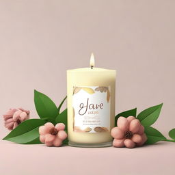 Create a Facebook cover page picture for a candle shop named 'Glow Glow Candles'