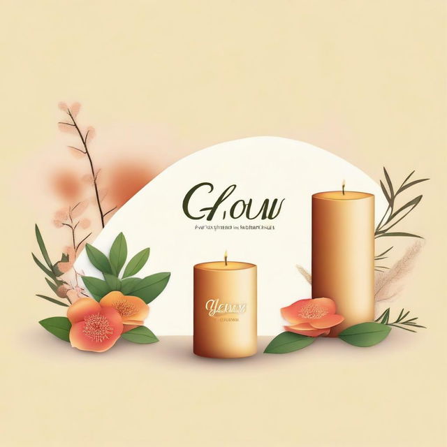 Create a Facebook cover page picture for a candle shop named 'Glow Glow Candles'