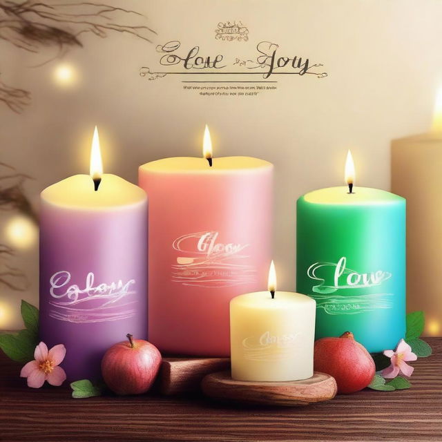 Create a Facebook cover page picture for a candle shop named 'Glow Glow Candles'