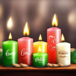 Create a Facebook cover page picture for a candle shop named 'Glow Glow Candles'