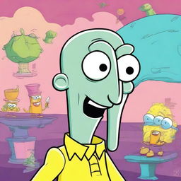 Create an image of Squidward from 'SpongeBob SquarePants' in the style of a Pixar character