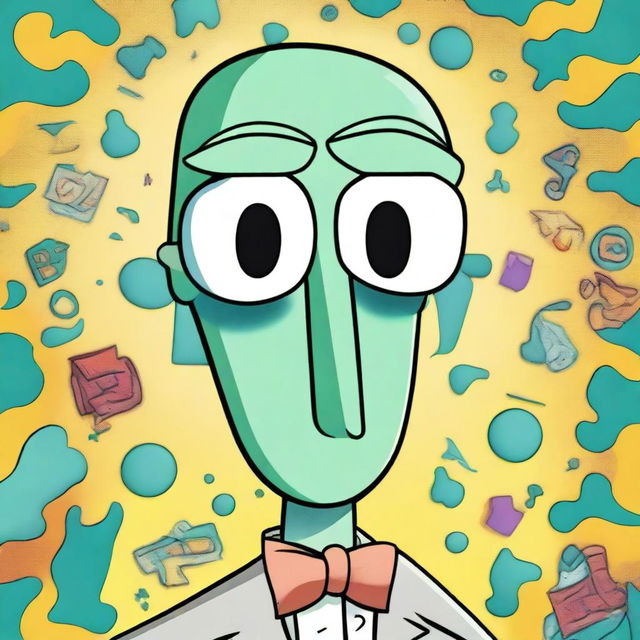 Create an image of Squidward from 'SpongeBob SquarePants' in the style of a Pixar character