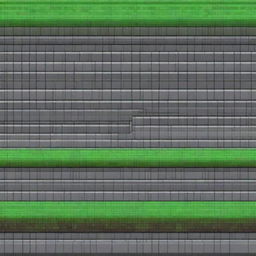 Create a pixel art image of an old gray brick wall with patches of green moss growing between the bricks