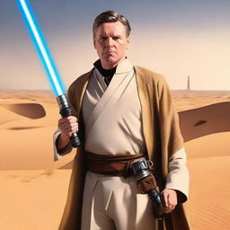 Create an image of Kier Starmer as a character from Star Wars: A New Hope