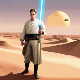 Create an image of Kier Starmer as a character from Star Wars: A New Hope