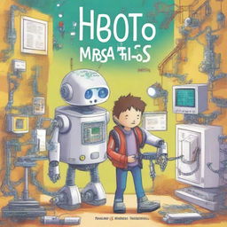 A children's educational book cover about robotics, internet of things, and electronics