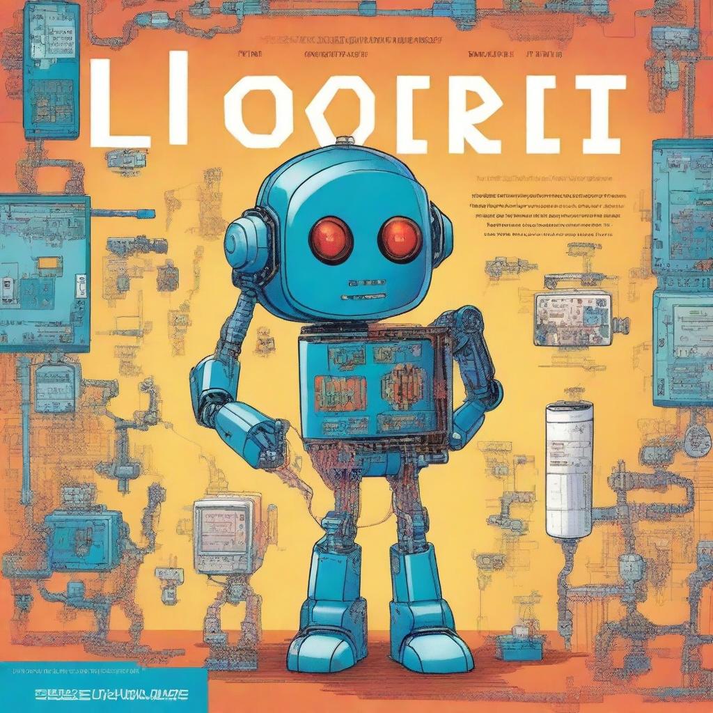 A children's educational book cover about robotics, internet of things, and electronics