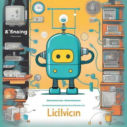 A children's educational book cover about robotics, internet of things, and electronics