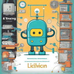 A children's educational book cover about robotics, internet of things, and electronics