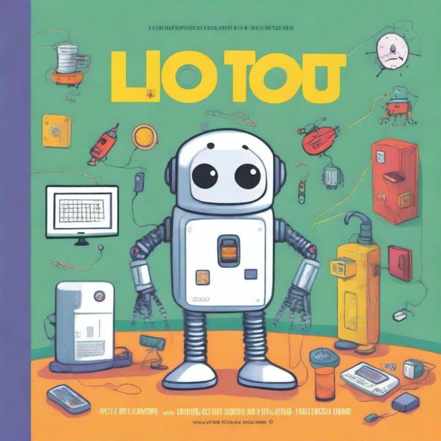 A children's educational book cover about robotics, internet of things, and electronics