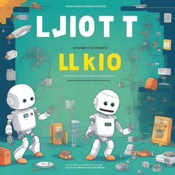 A children's educational book cover about robotics, internet of things, and electronics