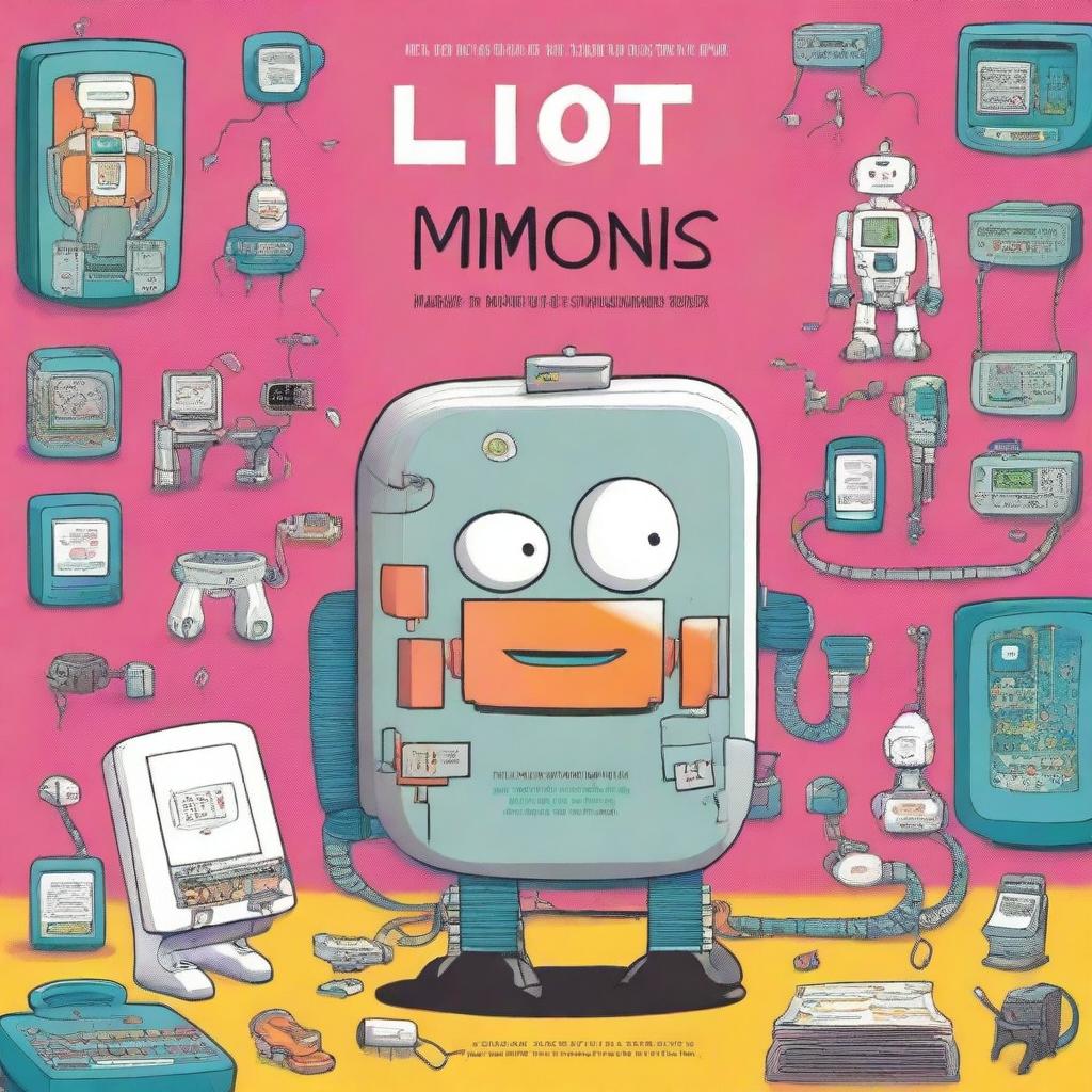 A children's educational book cover about robotics, internet of things, and electronics