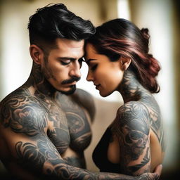 A tattooed woman deeply in love with the hero