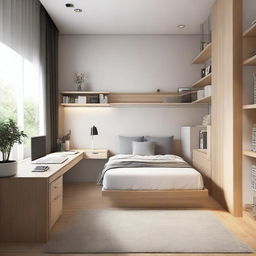 Create a bedroom that measures 2