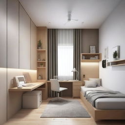 Create a bedroom that measures 2