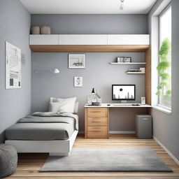 Create a bedroom that measures 2