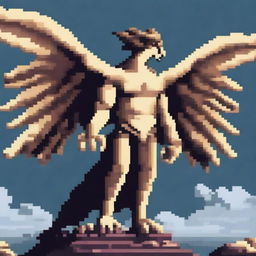 A harpy from Greek mythology depicted in pixel art style