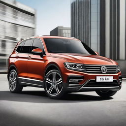 Create an image of a Volkswagen Tiguan R-Line with BMW wheels